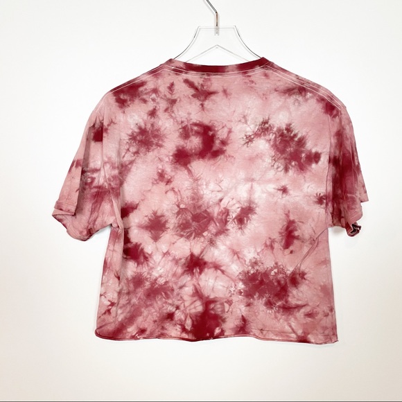 Pink Floyd Tie Dye Cropped Graphic Tee Pink M/XL - Picture 4 of 4